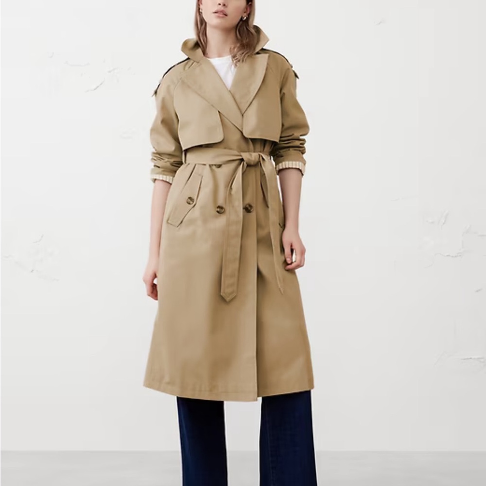 Banana Republic Khaki Trench Coat with Belt